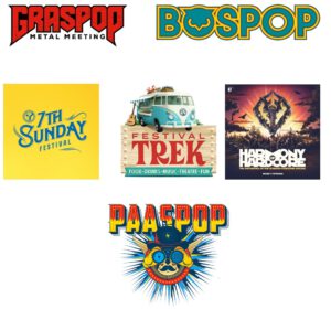 logo's bospop graspop 7th sunday festival Trek festival Harmony of Hardcore spijs van gijs Paaspop